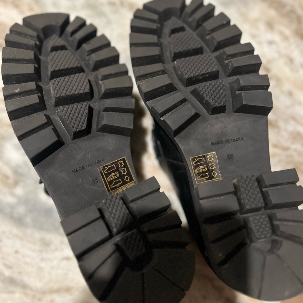 Free People Black Women's Leather Penny Loafers - Picture 5 of 7